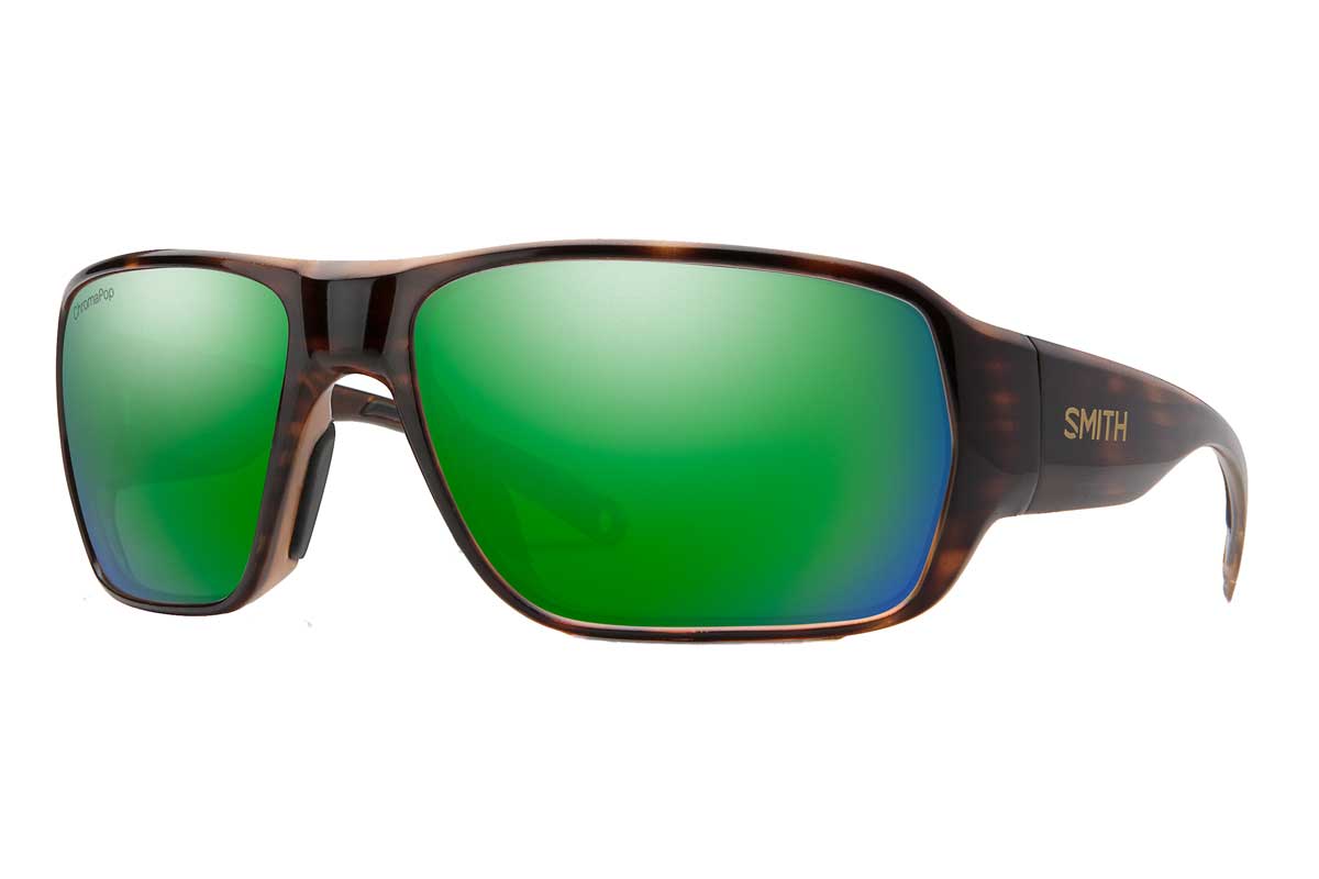 Smith Castaway Sunglasses Glass ChromaPop Polarized in Tortoise with Green Mirror